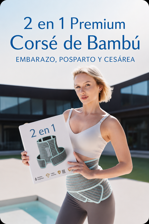 Corsé de Bambú 2 en 1 Premium para embarazo, posparto y cesárea