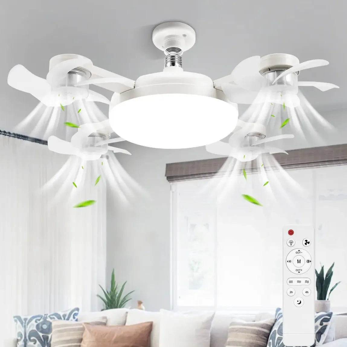 Ventilador de techo multifuncional con lámpara LED